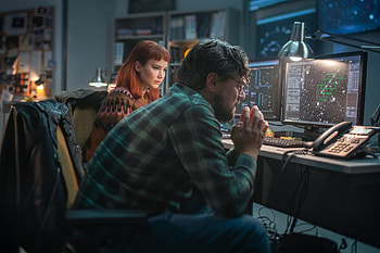 Don't Look Up movie, Climate change satire, Leonardo DiCaprio, Jennifer Lawrence HD wallpaper