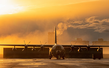 Lockheed MC-130, American military aircraft, military airfield, evening, sunset, MC-130J Commando II, United States Air Force, USA HD wallpaper