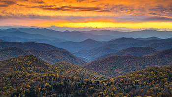 North Carolina, Autumn, Sunrise, Fall HD wallpaper