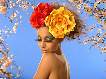 Flowers, lady, abstract, fantasy HD wallpaper