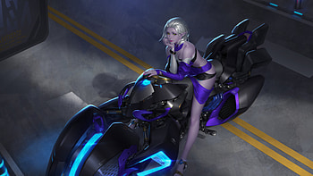 Cyber Biker Girl 2020, artist, artwork, artstation HD wallpaper