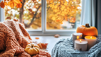 Cozy Autumn Aesthetic Ultra, cozy autumn aesthetic, Autumn, Cozy, pumpkin, candle HD wallpaper