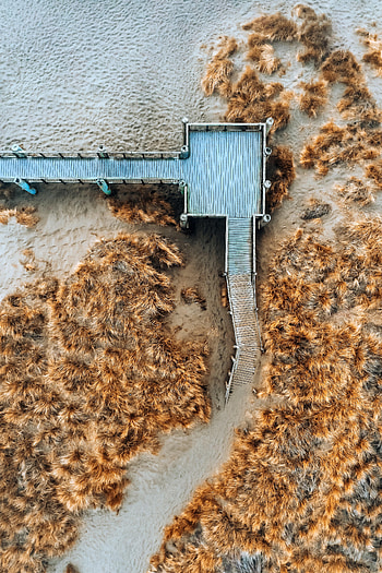 Nature, Grass, Sand, View From Above, Bridge HD phone wallpaper
