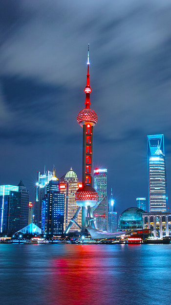 Shanghai Skyline, Wai Tan, Shanghai China, Xperia HD phone wallpaper