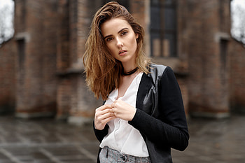 Brown eyes, woman, outdoor, beautiful HD wallpaper