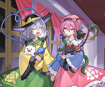 Koishi Komeiji & Satori Komeiji, Satori Komeiji, Koishi Komeiji, Anime, Touhou HD wallpaper