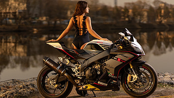 Aprilia, models, motorcycles, brunette HD wallpaper