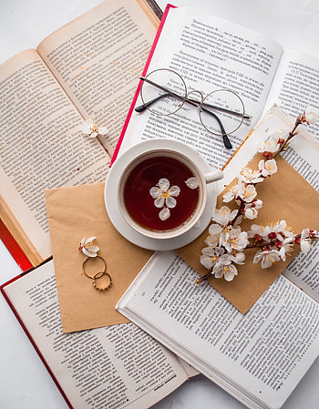 Flowers, Rings, Books, Miscellanea, Miscellaneous, Cup, Glasses, Spectacles HD phone wallpaper
