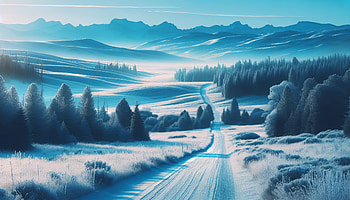 Winter Wonderland Trail, trail, winter landscape, snow, mountain, forest, Snowy Mountain HD wallpaper