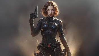 Natasha Romanoff In Action, black-widow, superheroes, artwork, art, digital-art, ai HD wallpaper