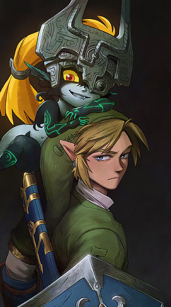 Midona and link, game, gaming, nintendo, Twilight, zelda, princess HD phone wallpaper