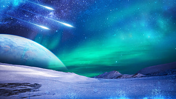Frozen lands, sky, Northen Lights HD wallpaper