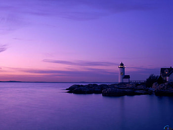 Annisquam Lighthouse, Massachusetts, sea, lighthouse, USA, nature, sunset HD wallpaper