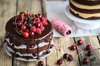 Cake, fruit, dessert, food HD wallpaper