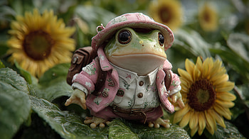 Frog - Garden, toy animals, AI Art, cute, frog HD wallpaper