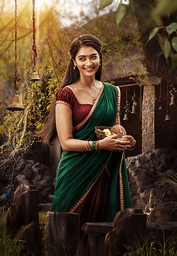 Pooja Hegde, Telugu actress, flash graphy HD phone wallpaper