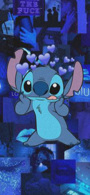 Cute Stitch, aesthetic, blue, heart HD phone wallpaper