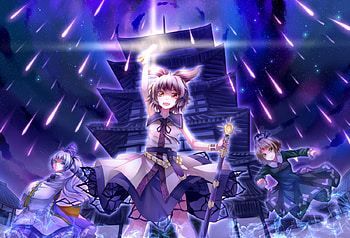 Touhou, skirt, girl, power HD wallpaper
