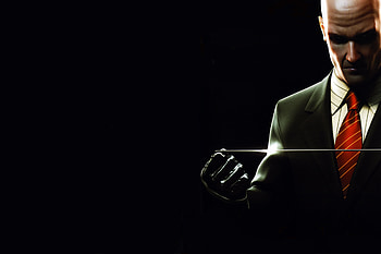 Hitman: Blood Money - Cover, bald, video game, minimalist, black, Minimalist Gaming HD wallpaper
