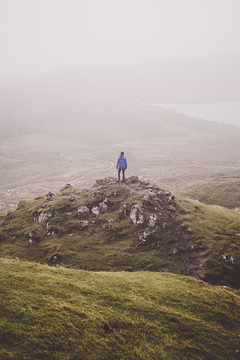 Nature, Grass, Fog, Human, Person, Loneliness, Lonely, Alone HD phone wallpaper