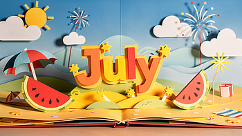 July Pop-Up Paradise — HD wallpaper