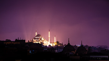 Night View, Blue Mosque, , Istanbul HD wallpaper