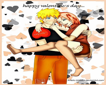 valentines day, chocolate, narusaku, sakura, naruto HD wallpaper