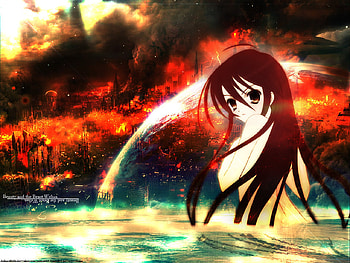 Shana relaxing, shakugan no shana, flame, shana HD wallpaper