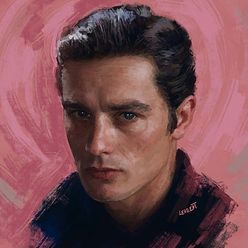 Alain Delon, Breathtaking art, Expressive portrayals, Visual elegance HD phone wallpaper