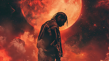 Travis Scott Moon Rapper, music, rapper, Travis Scott, moon HD wallpaper