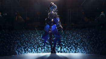 Hoshimachi Suisei Standing on Stage, Hoshimachi Suisei, hololive, Anime, Virtual Youtuber HD wallpaper