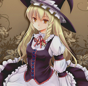 Kirisame Marisa, blond hair, blonde, cute, floral, long hair, dress, lady, abstract, flower, maiden, blonde hair, braids, female, sexy, blond, ribbon, hot, girl, anime girl, anime, touhou, gown HD wallpaper