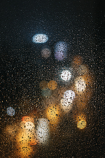 Glass surface, drops, droplet, bokeh HD phone wallpaper