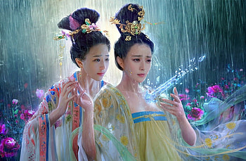 Take my Pain, Asian, girls, fantasy, art HD wallpaper