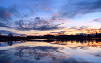 Nature, Rivers, Trees, Sunset, Sky, Clouds, Evening HD wallpaper