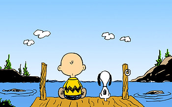 Charlie Brown, brown, charlie, snoopy, dock, lake HD wallpaper