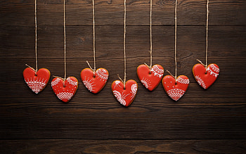 Happy Valentine's Day!, valentine, brown, wood, red, card, heart HD wallpaper