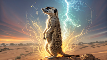 Dynamic Meerkat: A Stunning Ultra, meerkat, lightning, desert, Animal, fantasy, Fantasy Animal HD wallpaper