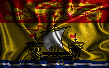 New Brunswick flag, , silk wavy flags, canadian provinces, Day of New Brunswick, fabric flags, Flag of New Brunswick, 3D art, New Brunswick, North America, Provinces of Canada, New Brunswick 3D flag, Canada HD wallpaper