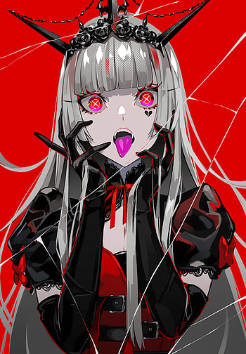 Calliope Mori, red, art, anime, hollolive HD phone wallpaper
