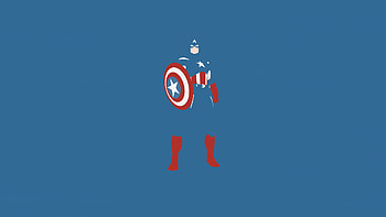 Captain America Marvel Comics Minimalism, captain-america, minimalism, superheroes, artwork, artist, digital-art, marvel HD wallpaper