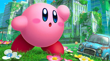 Kirby and the Forgotten Land, March 25 release, Puffball adventure, Post-apocalyptic setting HD wallpaper