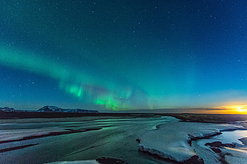 Green And Blue Sky With Stars , sky, stars, nature HD wallpaper