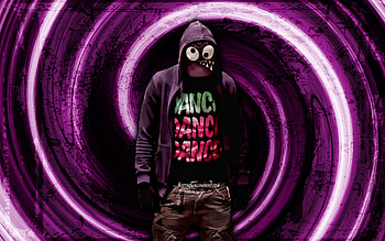 NAELECK, violet grunge background, french DJs, music stars, japanese DJs, vortex, french celebrity, NAELECK HD wallpaper