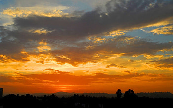 orange sky sunset , sky, orange, sunset HD wallpaper