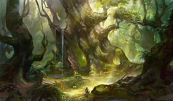 Fantasy - Adventure Forest Magical Town HD wallpaper