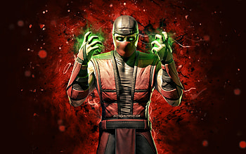 Classic Ermac, , red neon lights, Mortal Kombat Mobile, fighting games, MK Mobile, creative, Mortal Kombat, Classic Ermac Mortal Kombat HD wallpaper