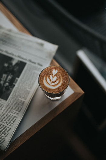 Food, Coffee, Glass, Table, Drink, Beverage, Newspaper, Side Table HD phone wallpaper