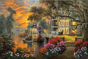 Plantation Home, old, states, southern, jigsaw, home HD wallpaper