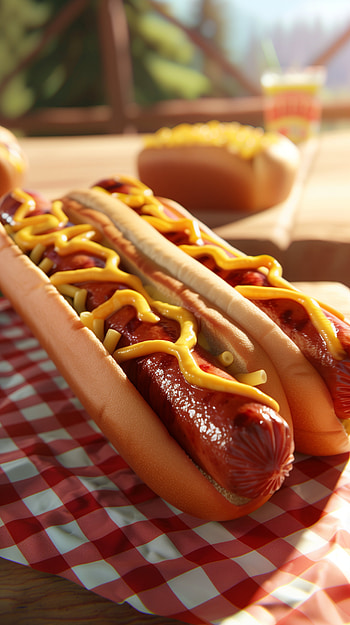 Delicious Hot Dog with Mustard and Mac 'n' Cheese HD phone wallpaper